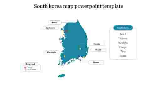South korea map powerpoint template   